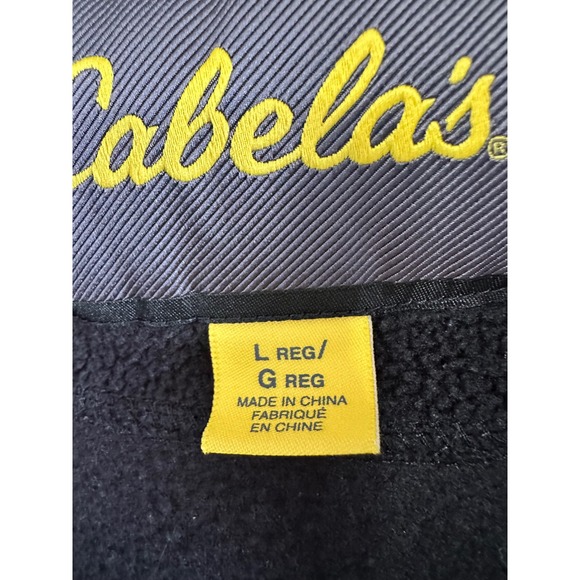 Cabelas Mens Black Full Zip Fleece Jacket L Reg Outdoor Warm Layer Gorpcore Work - Picture 11 of 12